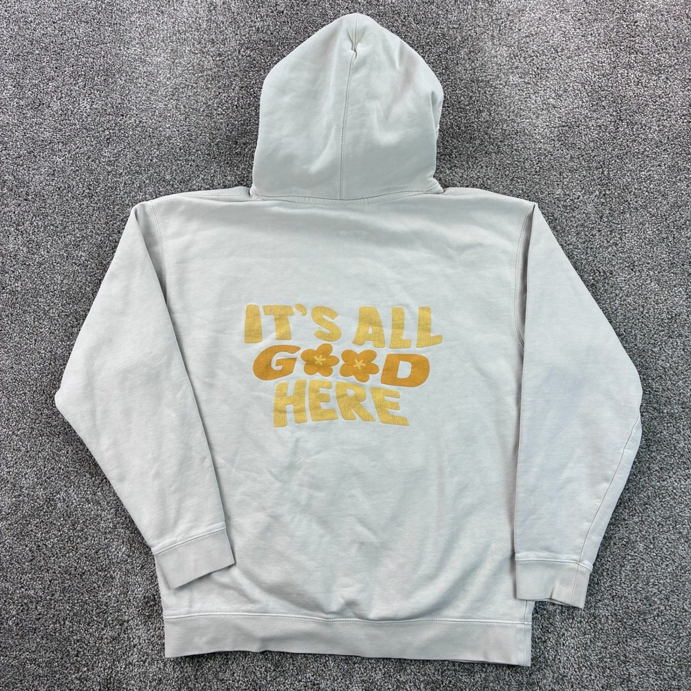 Sunkissed Coconut Hoodie Women's Large White Pullover It's‎ All Good Here Beach